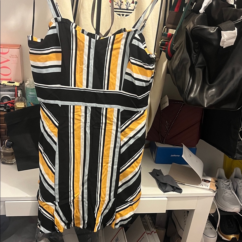 Striped Black and Yellow Dress